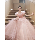 Evening Dress  New Style Pink Women's Light Luxury Minority High-End Adult Ceremony Dress Art Exam Super Fairy Princess Dress