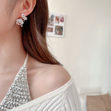 2025 New fashion light luxury design fairy temperament earrings zircon niche high-end women's s925 silver needle butterfly earrings