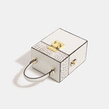 2025 popular new bag crocodile pattern small square bag women's handbag high-end lock box bag square messenger bag women