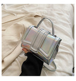 GREATNFB 2025 Classic versatile  women's bags, new patent leather small square bags, textured chain women's single shoulder oblique span bags