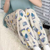 greatnfb Summer Women's Cotton Silk Thin Bloomers Adult Anti Mosquito Pants Beach Pants Artificial Cotton Casual Loose Tappered Pajama Pants