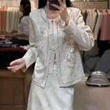 2025 new high-end beaded chic sequined top fragrant short jacket heavy industry Chinese top
