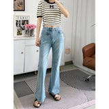 greatnfb The Upper Body Style Is Really Good! 10 Points Length Stretch Slimming Bootcut Pants  Summer Flared Jeans for Women