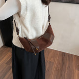 GREATNFB 2025 Retro matte bag women's popular new fashion casual shoulder bag niche popular shoulder messenger bag croissant bag