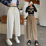 greatnfb Sickle Pants for Women  Spring and Summer New Loose Pants Slimming Casual Harem Pants Pocket Design High Waist Wide Leg Pants