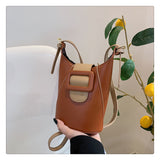 GREATNFB 2025  hot sale fashionable women's bucket bag  new niche design color matching simple mobile phone bag shoulder crossbody