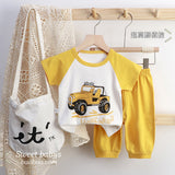 GREATNFB Summer Children's Cotton Short Sleeve Suit Children Half Sleeve Shorts Boys and Girls Children's Clothing Summer Clothes Baby T-shirt 0-7 Years Old