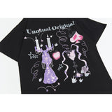 2025 T1066 2025n Street Tide 2025 Summer Retro Trend 3D Picture Painting Element Design Men's Loose Short Sleeve T-Shirt