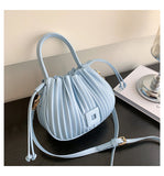 GREATNFB Advanced Texture Small Bag Women's New Niche Messenger Bag Popular Women's Portable Pleated Bucket Bag  Spring