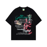 2025 T1052 2025n Street Tide 2025 Summer Couple Magazine Elements Creative Fun Design Men's Loose Short Sleeve T-Shirt
