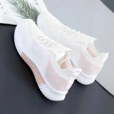 Cross-Border New Arrival Spring and Summer Women's Fly-Knit Sneakers Fashionable All-Match Running Shoes Mesh Breathable Casual Female Students