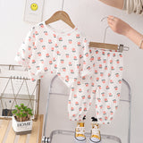 GREATNFB Children's  New Gauze Double-Layer Pajamas Breathable Thin Suit Long-Sleeved Air Conditioning Room Clothing Boys' Baby Homewear