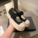 Style Mary Jane Women's Shoes New Zhao Lusi Mono Same Style Ugly and Cute Sandals Big Toe Platform Women's Canvas Shoes