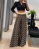 greatnfb S1019 Cross-Border   New HOTan and NEWn Women's Clothing  Autumn Best-Selling Women's Printed Wear Wide-Leg Pants