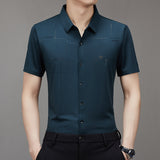 GREATNFB Summer New TikTok Same Style Men's Short-Sleeved Shirt Business Seamless Shirt