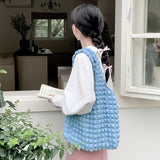 GREATNFB New Cloud Bubble Fold Feeling Tong Qin Shoulder Vest Bag Simple Handbag Large Capacity Crossbody Bag