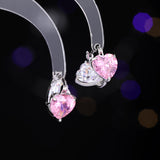 2025 popular new earrings, high-end earrings, creative design earrings, contrasting colors, front and rear double-sided love-shaped ear buckles