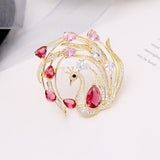 2025 Chinese style elegant high sense temperament blazer corsage fixed clothes pin accessories colored phoenix brooch