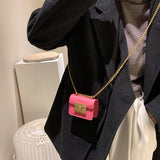 GREATNFB 2025 new Korean version fashion mini limited armpit small square bag high texture lychee pattern chain bag crossbody women's bag