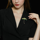 2025 High-end cheongsam dress accessories rain lotus corsage zircon dripping oil Chinese style elegant temperament water drop lotus leaf brooch
