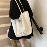 GREATNFB 2025 Korean version of casual large-capacity bag women's bag popular new simple striped canvas bag student class tote bag