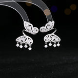 2025 New fashion light luxury design fairy temperament earrings zircon niche high-end women's s925 silver needle butterfly earrings