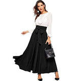 GREATNFB Spring and Summer  Cross-Border European and American Style Skirt Women's High Waist Slimming Front Lace-up A- line Dress