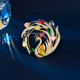 2025 Chinese style elegant high sense temperament blazer corsage fixed clothes pin accessories colored phoenix brooch