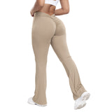 greatnfb HOT and NEW Cross Border  Peach Bell-Bottom Pants Women's Yoga High Waist Hip Lift Tights Wide Leg Fitness Pants Women's Clothing