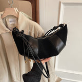 GREATNFB 2025 Retro matte bag women's popular new fashion casual shoulder bag niche popular shoulder messenger bag croissant bag