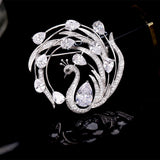 2025 Chinese style elegant high sense temperament blazer corsage fixed clothes pin accessories colored phoenix brooch