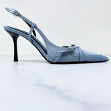 Za Spring/Summer New Denim Low-Cut Lace-up Hollow Closed Toe Sexy Stiletto Heel Fashion Sandals Muller Shoes