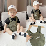 GREATNFB Boys' Summer Harness Shorts Suit  New Korean Style Fashion Children Trendy Internet Celebrity Suspenders Shorts