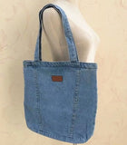 New Denim One-Shoulder Canvas Bag Ins Large Shopping Bag Mother Bag Artistic College Students Schoolbag Tuition Bag