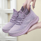 Sneaker Women's  Spring and Summer New Women's Flying Woven Soft Bottom Light Running Shoes Breathable Non-Slip Comfortable Pumps Women's