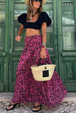 GREATNFB Summer New Women's Printed Skirt Holiday Long Skirt Bohemian Swing Skirt