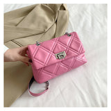 GREATNFB 2025 new women's fashion popular versatile classic diamond square bag simple commuter chain single shoulder messenger bag bag