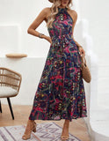 In Stock Hot Trade European and American Women's Clothing   Summer New Graceful and Fashionable High Waist Bohemian Dress