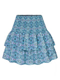 GREATNFB European and American Women's Clothing Skirt Pleated Skirt Ruffled Printed Dress Fashion Floral Skirt 12 Colors