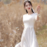 2025 Going out light wedding dress  satin  simple small dress daily certificate registration Xiaobai