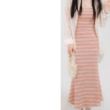 Rainbow Sling Dress Women's Summer New  Minority Design Sense Slim Slimming Hot Girl Skirt Outfit