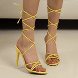 Summer New European and American plus Size round Head Strap Women's High-Heeled Sandal Foreign Trade Original Order Factory Direct Sales Wholesale