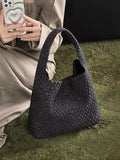 GREATNFB High-Grade Canvas Denim Woven Bucket Bags Women's  New Fashion All-Match Portable Mother and Child Bag Shoulder Bag