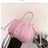 GREATNFB Advanced Texture Small Bag Women's New Niche Messenger Bag Popular Women's Portable Pleated Bucket Bag  Spring