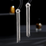 2025 Designer niche light luxury high-end earrings tide silver needle creative rope knot sister-in-law with the same gold fringed earrings