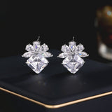 2025 S925 silver needle earrings, simple and versatile temperament earrings, self-sold by the manufacturer, super flash square zircon stud earrings.