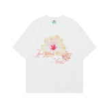 2025 T1065 2025n Street Tide 2025 Summer Retro Trend 3D Picture Flower Element Design Men's Loose Short Sleeve T-Shirt