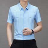 GREATNFB Summer New TikTok Same Style Men's Short-Sleeved Shirt Business Seamless Shirt