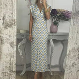 GREATNFB Price Reduction Promotion 500 Independent Station Cross-Border New Arrival Hot Sale Deep V Split Printed Dress Slim Fit All-Match Dress