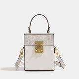 2025 popular new bag crocodile pattern small square bag women's handbag high-end lock box bag square messenger bag women